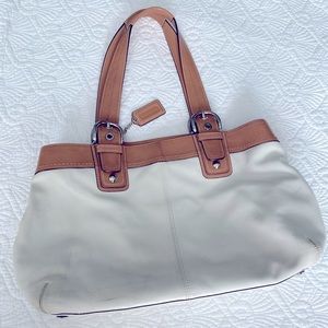 Coach large leather tote bag